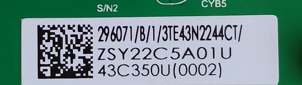 KIT DE TARJETAS PARA TV TOSHIBA / MAIN FUENTE 296071 / TPD.MT9612.PB751 / 3TE43N2244CT / T-CON 285230 / RSAG7.820.10545/ROH / 293091 / PANEL HD425Y1U71-T0L2K2/S2/GM/ROH / MODELO 43C350KU - Imagen 3